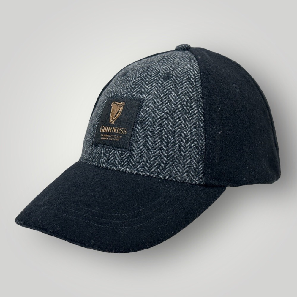 GUINNESS Embossed Tweed Blend Adjustable‎ Hat / Cap Irish Beer Black
